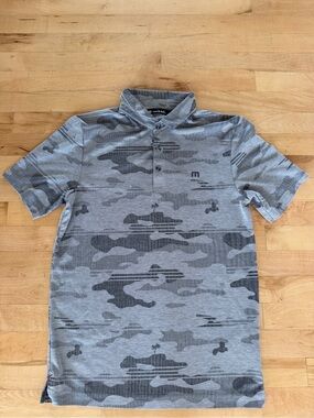 Travis Mathew Grey Camo Short Sleeve Polo